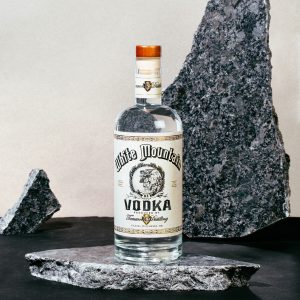 White Mountain Vodka on granite.